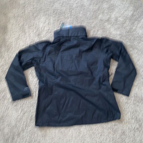 Columbia Pouration Rain Jacket Womens 1X Black Full Zip Hood Waterproof Shell - Picture 10 of 10
